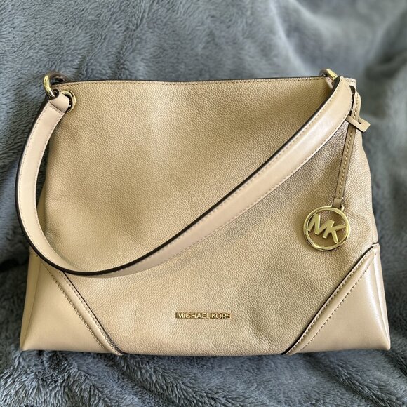 Michael Kors Pebbled Leather Shoulder Bag – Beige/Cream (Brand New) - Picture 1 of 6